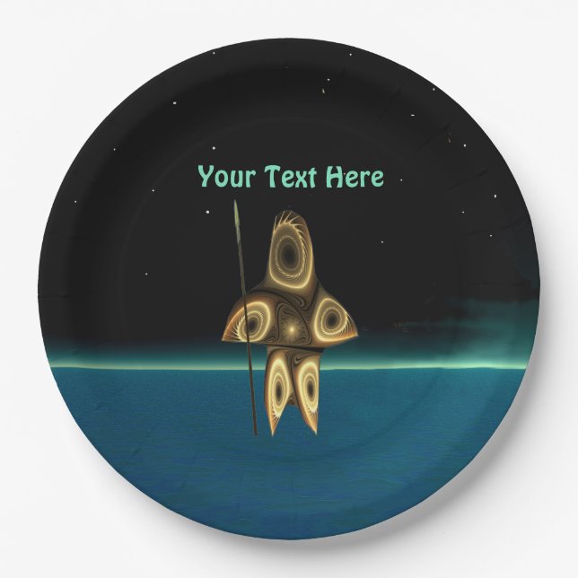 Assiettes En Carton Fractal Inuit Hunter (Devant)