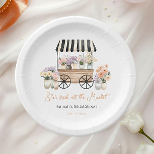 Assiettes En Carton Fraîche De La Fête des mariées Florale Du Marché