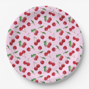 Assiettes En Carton Fraîches Cerises Douces