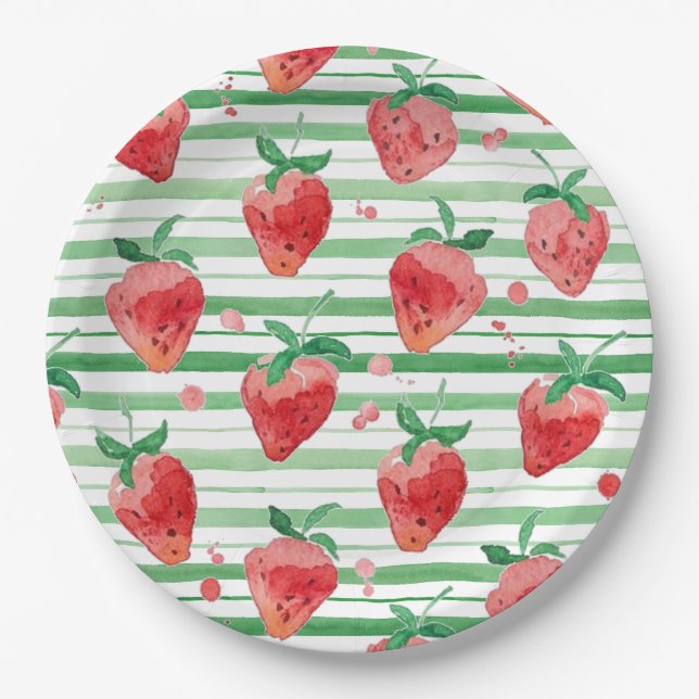 Assiettes En Carton Fraise (Devant)
