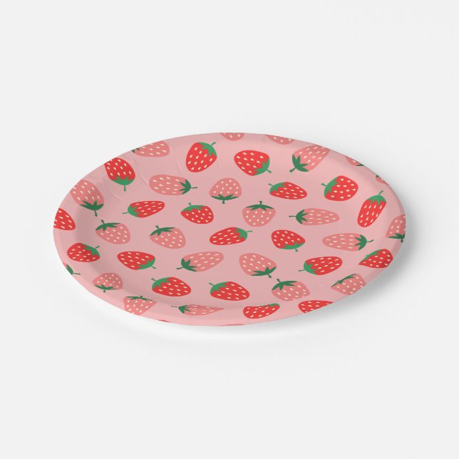 Assiettes En Carton Fraise (Angle)