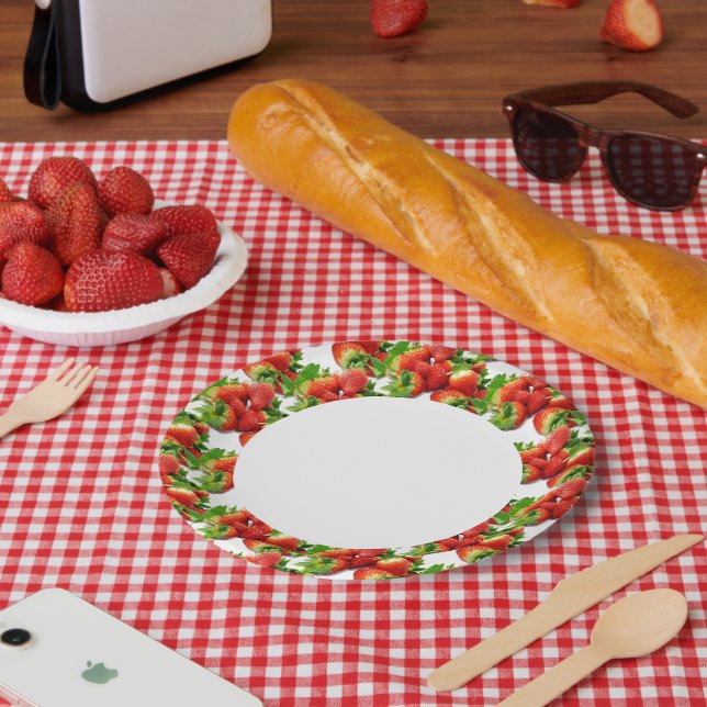 Assiettes En Carton Fraise (Pique-nique)