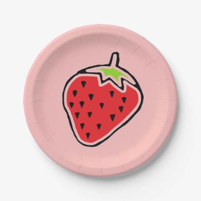 Assiettes En Carton Fraise (Devant)