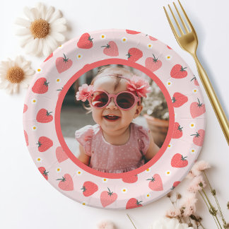 Assiettes En Carton Fraise 1er Anniversaire Fête Berry Première photo
