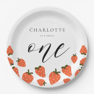 Assiettes En Carton Fraise 1er fête d'anniversaire