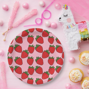Assiettes En Carton Fraise Anniversaire Thème de fête