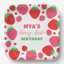 Fraise Berry Premier Plaques de papier d'anniversa