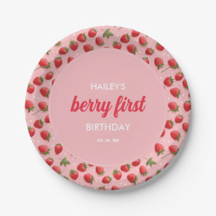 Assiettes En Carton Fraise Berry Première fête d'anniversaire