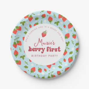 Assiettes En Carton Fraise Berry Première fête d'anniversaire