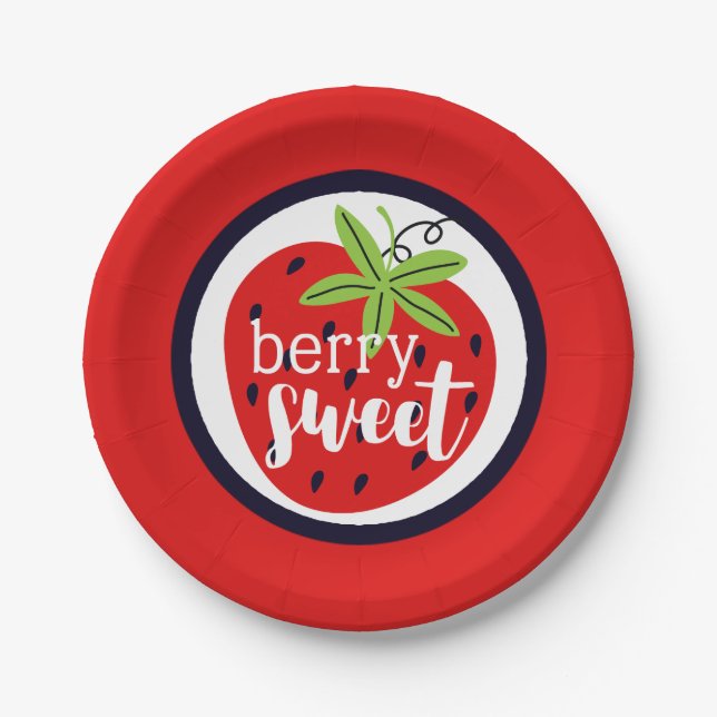 Assiettes En Carton Fraise Berry Sweet Birthday Baby Girl Kids (Devant)
