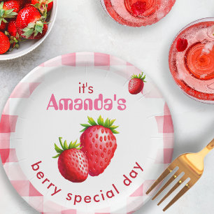 Assiettes En Carton Fraise Berry's Special Day Strawberry Retro En vic