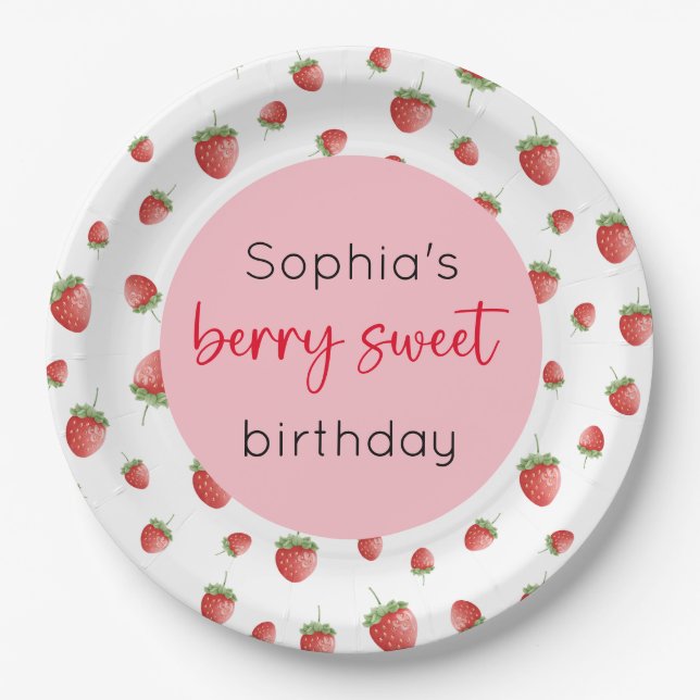 Assiettes En Carton Fraise Birthday Berry Sweet (Devant)