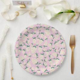 Assiettes En Carton Fraise blanche Pineberry DOUCHE DE MARIAGE SUR MES