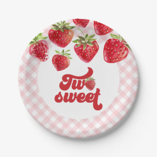 Assiettes En Carton Fraise deux douces plaques de papier d'anniversair