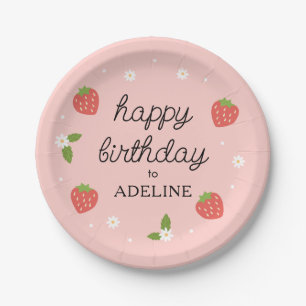 Assiettes En Carton Fraise douce fête d'anniversaire