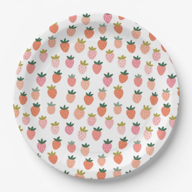 Assiettes En Carton Fraise mignonne (Devant)