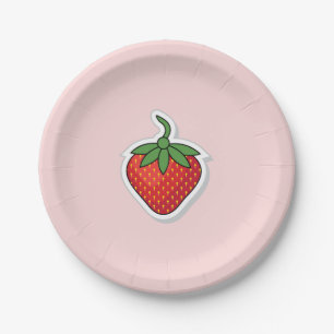 Assiettes En Carton Fraise rouge sucrée