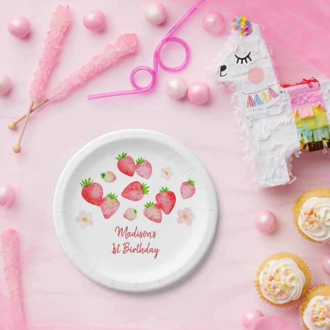 Assiettes En Carton Fraise sauvage Berry Sweet Anniversaire (Fête)