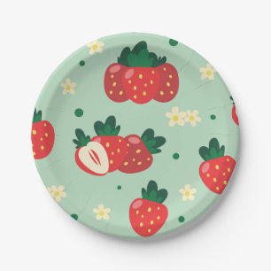 Assiettes En Carton Fraise Sweet fête d'anniversaire