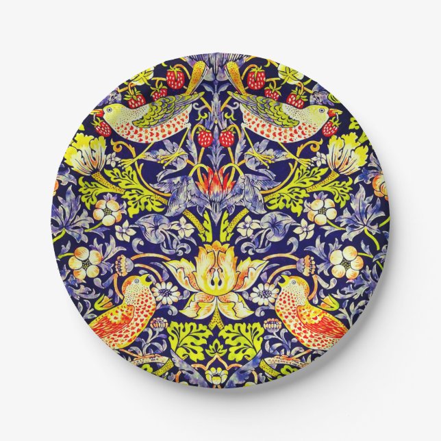 Assiettes En Carton Fraise Thief Oiseaux William Morris (Devant)
