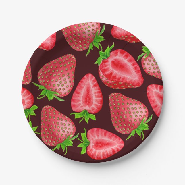Assiettes En Carton Fraises (Devant)