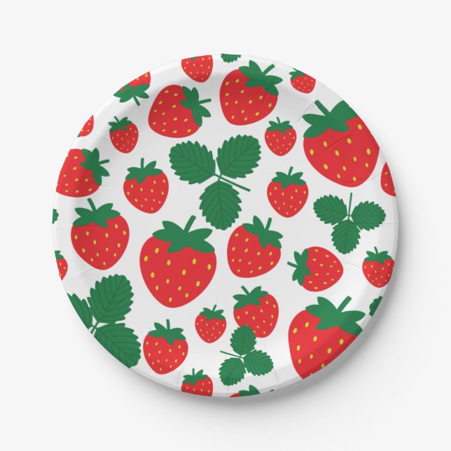 Assiettes En Carton Fraises (Devant)