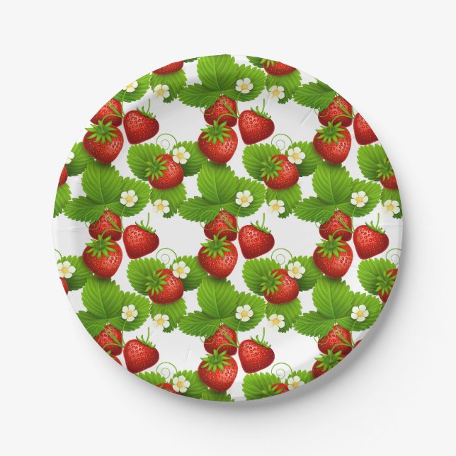 Assiettes En Carton Fraises (Devant)