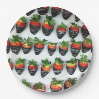 Assiettes En Carton Fraises de chocolat