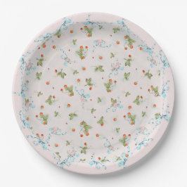 Assiettes En Carton Fraises Mignonette Bleue Français Grande Plaque