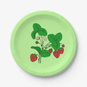 Assiettes En Carton Fraises pour le petit-déjeuner