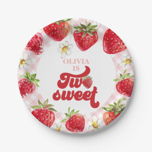 Assiettes En Carton Framboise deux sucré 2e anniversaire