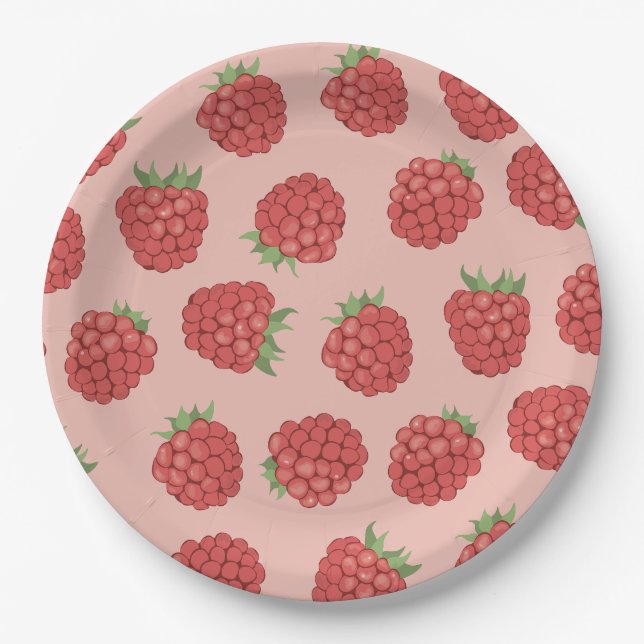 Assiettes En Carton framboise rose (Devant)