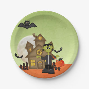 Assiettes En Carton Frankenstein, Chambre hantée, Halloween