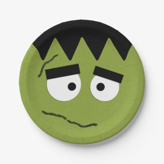 Assiettes En Carton Frankenstein drôle font face pour Halloween