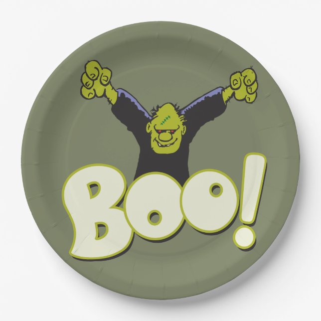 Assiettes En Carton Frankie Monster Superhero Frankenstein Halloween (Devant)