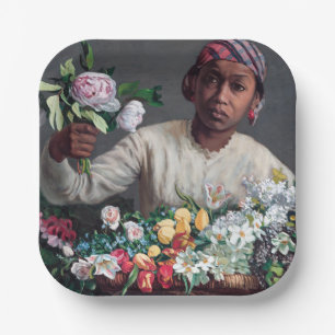 Assiettes En Carton Frédéric Bazille - Jeune femme aux pivoines