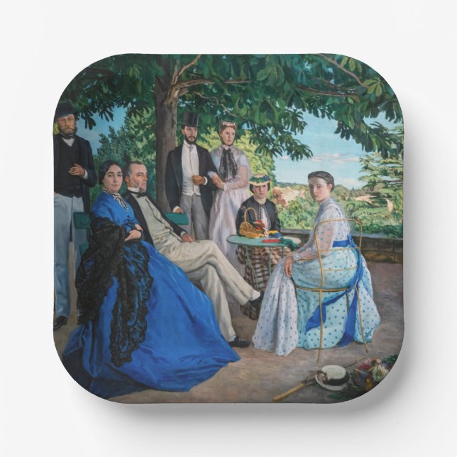 Assiettes En Carton Frédéric Bazille - La Réunion Familiale (Recto)