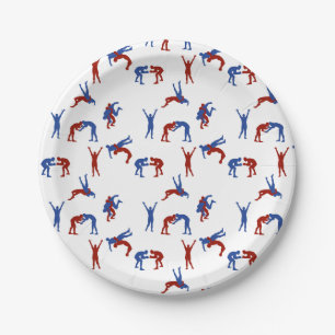 Assiettes En Carton Freestyle Greco Motif de lutte romaine