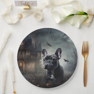 Assiettes En Carton French Bulldog Halloween Épouvantable