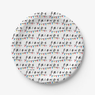 Assiettes En Carton FRIENDS™ Guirlandes de Noël Logo