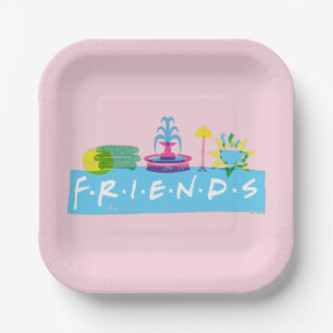 Assiettes En Carton FRIENDS™   Logo avec icônes