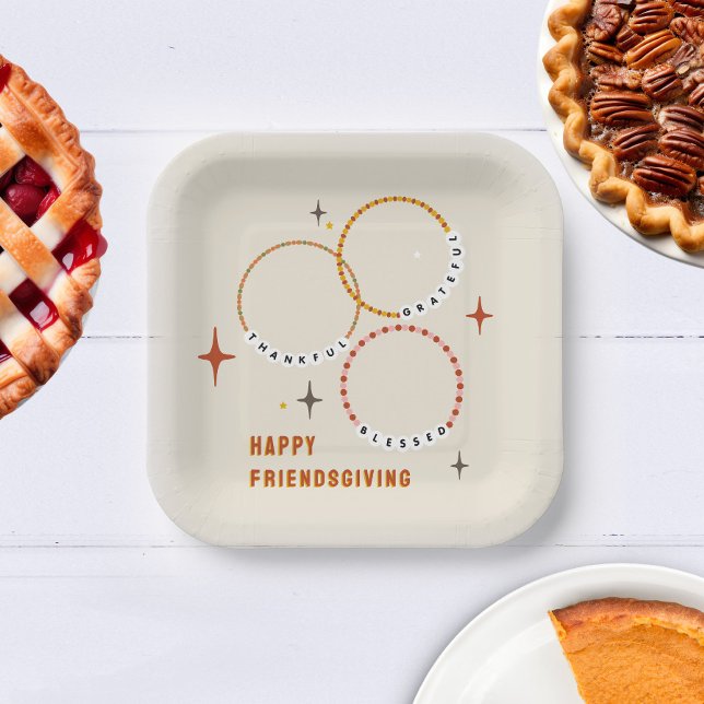 Assiettes En Carton Friendsgiving Thanksgiving Friendsgiving (Créateur téléchargé)