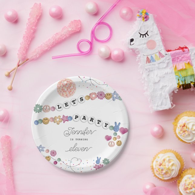 Assiettes En Carton Friendship Bracelet fille bijoux fête d'anniversai (Fête)