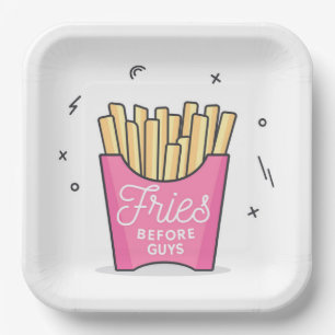Assiettes En Carton Fries avant les garçons