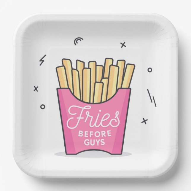 Assiettes En Carton Fries avant les garçons (Recto)