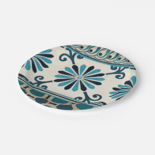 Assiettes En Carton Frise Non-Embellie II d'indigo
