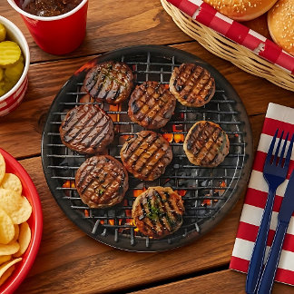 Assiettes En Carton Friture de Burgers Drôle