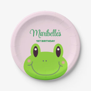 Assiettes En Carton Frog Anniversaire de enfant Party mignon rose