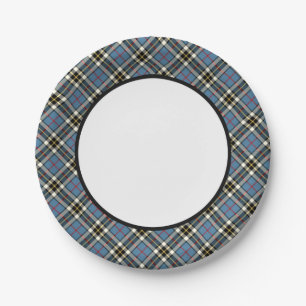 Assiettes En Carton Frontière bleue de tartan de robe de Thompson de