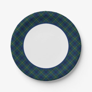 Assiettes En Carton Frontière de tartan de Johnston de clan